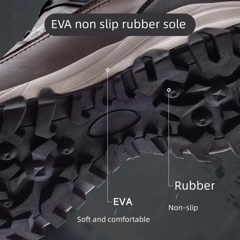 Men Snow Boots Waterproof Non Slip Plush Thick Warm Cold Resistant Rotating Buttons Winter Outdoor