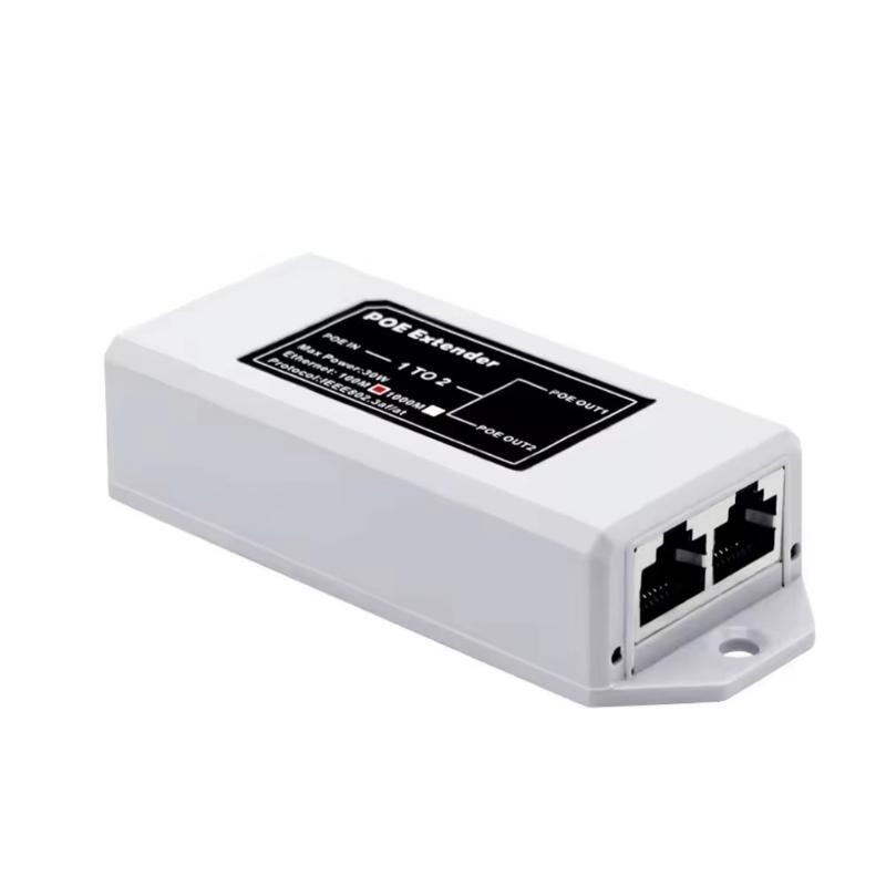 Высокопроизводительный Ethernet POE-удлинитель, POE-повторители, 1 порт на 2 порта, 30 Вт, Ethernet-удлинитель для IP-камер, Plug and Play