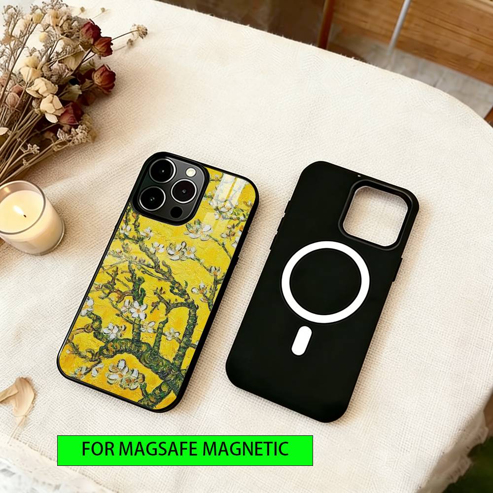 Garden Paint Art Phone Case For iPhone17,16,15,14,13,12,11 Plus,Pro Magnetic with Magsafe Wireless Charging