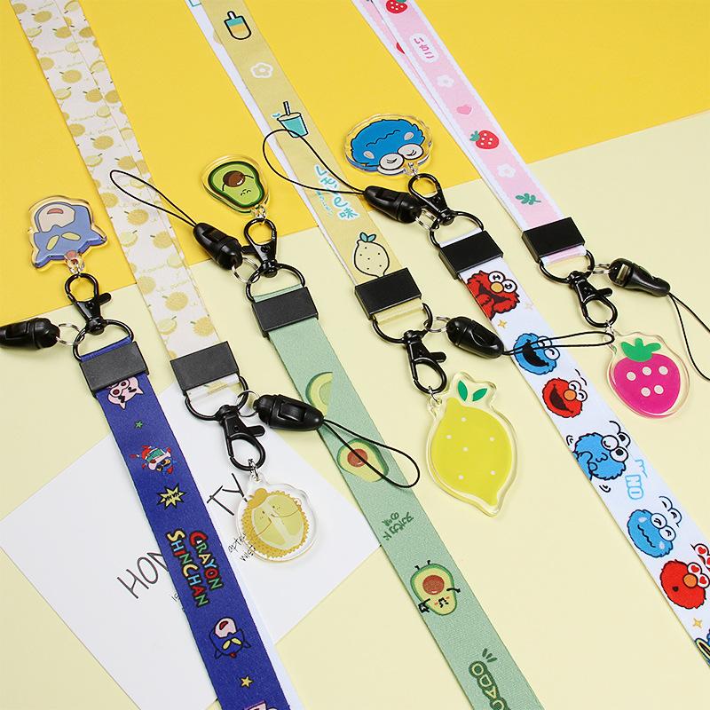Cartoon Mobile Phone Lanyard, Cute Pendant, Wide And Flat Braided Belt, Lanyard, Key, Badge, Card Cover, Neck Lanyard.