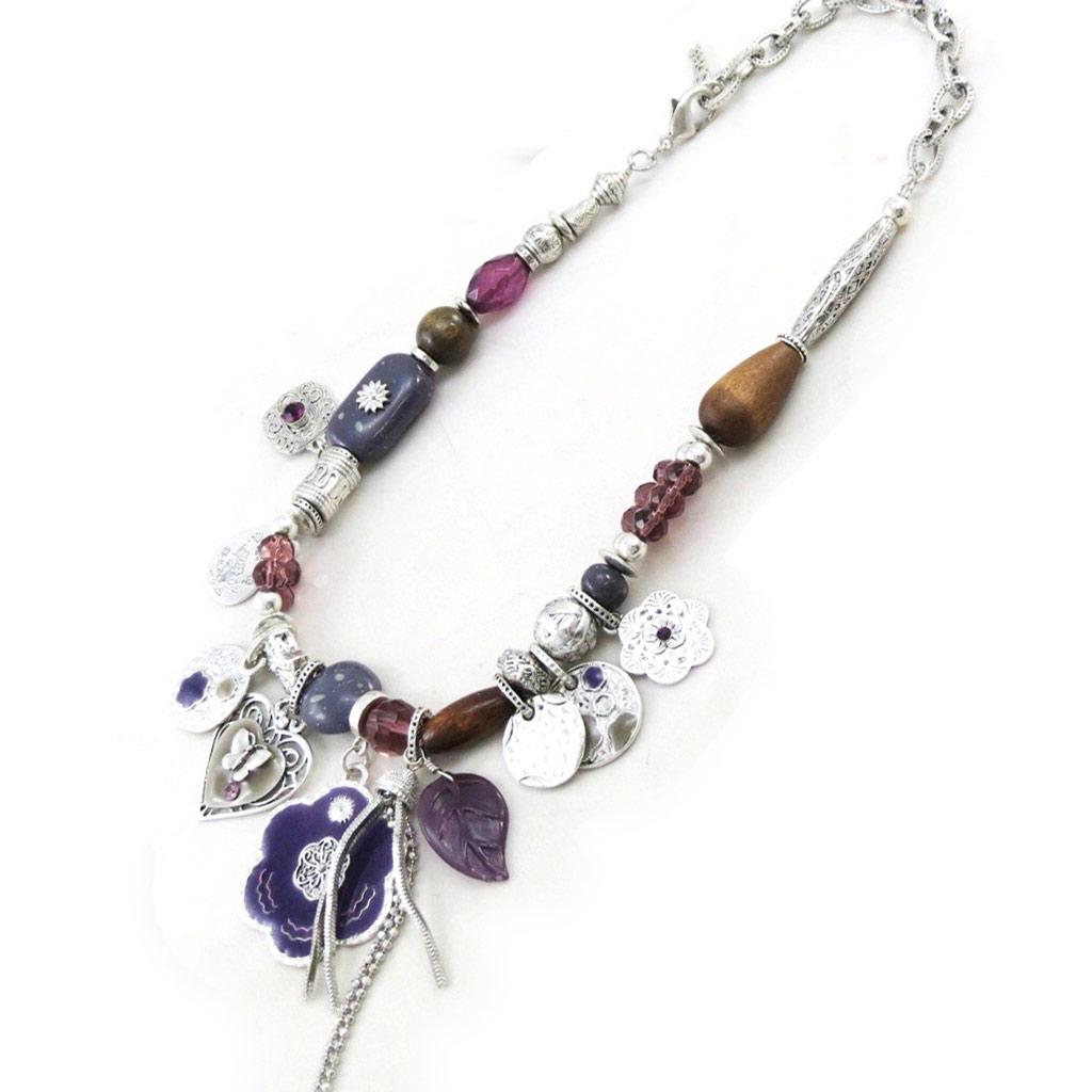 Les Trésors De Lily [C5320] — Дизайнерское колье «Бабушка» фиолетового цвета