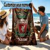 Custom Name Personalized LFC Print Beach Towel, for Trip Camping Beach Party Home Decor, Birthday Gift for Family & Friends