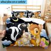3PCS Classic cartoon Bam Deer 3pcs Bedding,Including 3PCS Duvet Cover And 2pcs Pillowcases Perfect for Christmas,Ideal for Bedroom, Dormitory