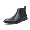 Fashion New Winter Fashion Chelsea Ankle Boots Men's Black Brown Pointed Slip On Casual Shoes Luxury Brand High-tops Zapatos Hombre