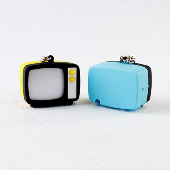 Ретро телевизор LED Брелок Мини-телевизор Подвеска со звуком и светом Брелок-подвеска для рюкзака для ночной видимости Веселые аксессуары