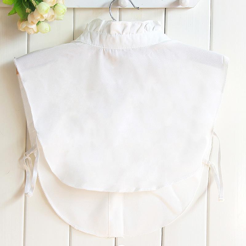 Pleated Ruffle Shirt Collar Fake Collar Women'S Versatile Stand-Up Collar Chiffon Fake Collar Shirt