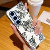 Чехол с узором 'Линия Цветы' для Samsung Z Fold 7 6 5, Роскошный Гибридный 3-в-1, Кожаная Накладка 'Skin', Покрытие, Складной Чехол для Телефона для Samsung Z Fold7 Fold6 Fold5