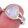 Natural Rainbow Moonstone Gemstone Handmade 925 Solid Silver Ring Size 9 T0h46