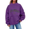 Hot Sale Los Angeles 1991 Printed Semi-turtleneck Sweater Women's Pocket Loose Long Sleeve Top Women's Clothing