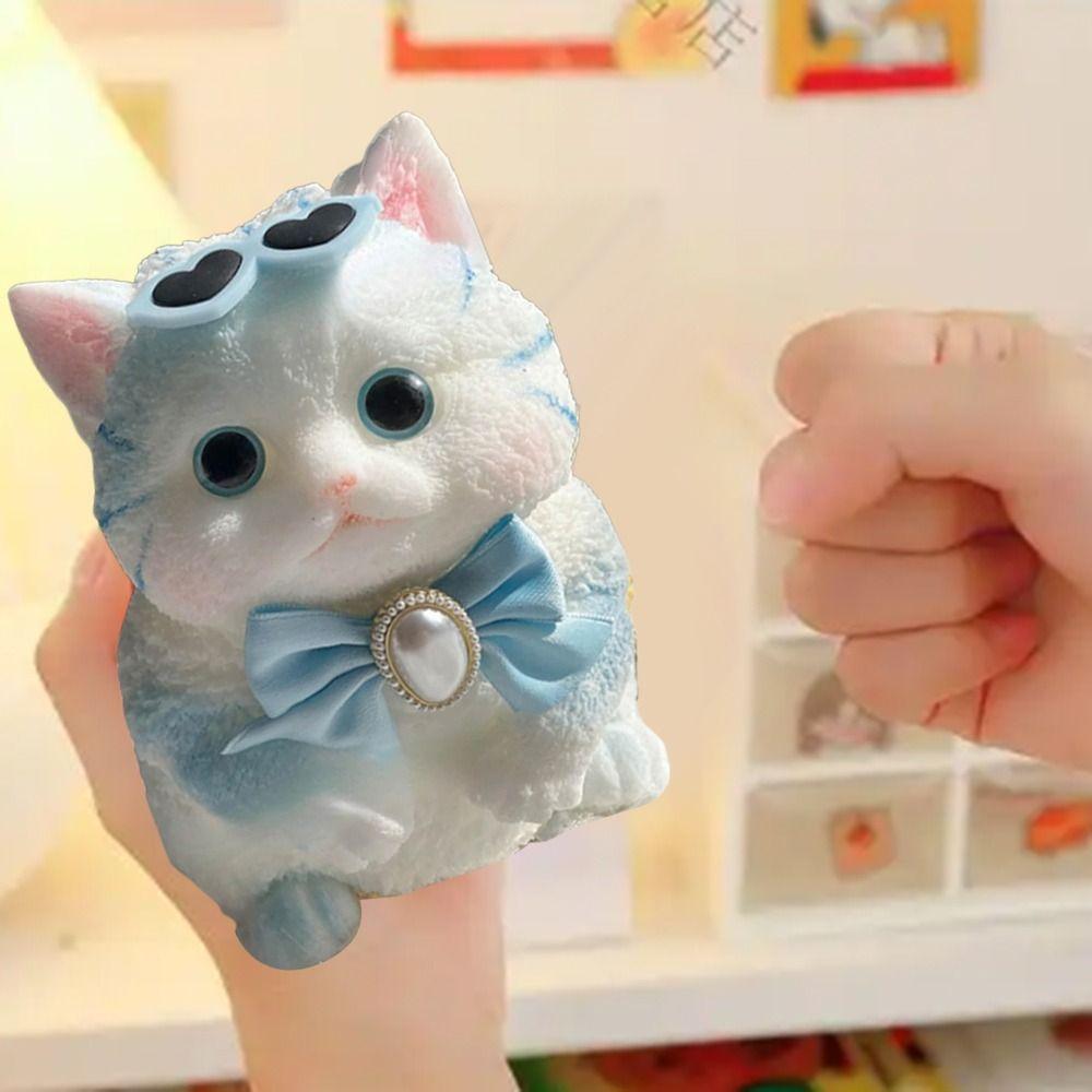 Мягкая игрушка-фиджет для снятия стресса у кошки, мультяшная игрушка-расслабляющая кошка, радость от щипков для взрослых и детей