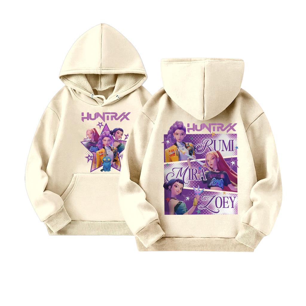 Детский повседневный пуловер с круглым вырезом и принтом, с длинными рукавами и капюшоном