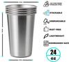 4 шт. в упаковке 24 унции 700 мл кружка из нержавеющей стали, здоровые, небьющиеся и штабелируемые, металлические стаканы для питья