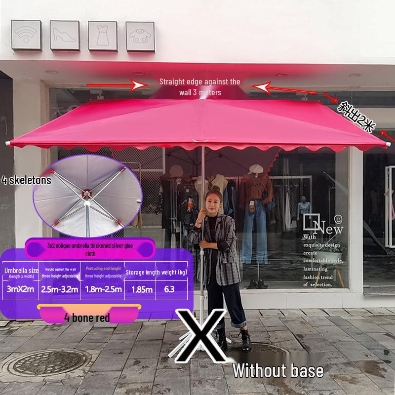 Складной уличный коммерческий солнцезащитный зонт с наклоном и козырьком