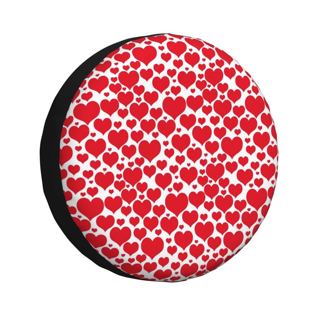 Pink Heart-shaped UV Resistant Tire Protective Cover for Trailer RV SUV Waterproof and Anti Fouling Coating 14 "15" 16 "17