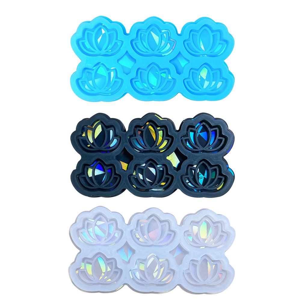 Holographic Flower Mold Silicone Jewelry Pendant Resin Mold Sparkling Flower Epoxy Mold Earring Charm Mold DIY Craft