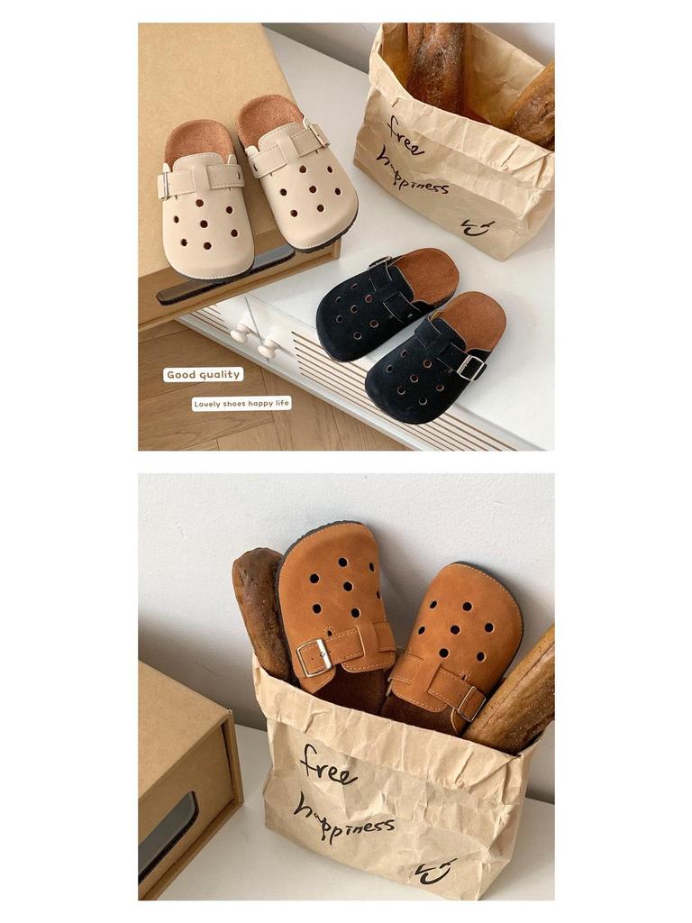 Новые унисекс ретро шлепанцы Birkenstock для детей - Закрытый носок, нескользящие, повседневная обувь для улицы на весну/лето
