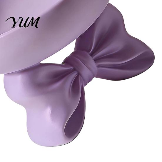 Decorative Catchall Tray 3D Printed Elegant Bow Jewelry Tray, Purple Ring Earring Holder, Stable Anti Slip Storage Bowl Vanity Organizer, Entryway Key