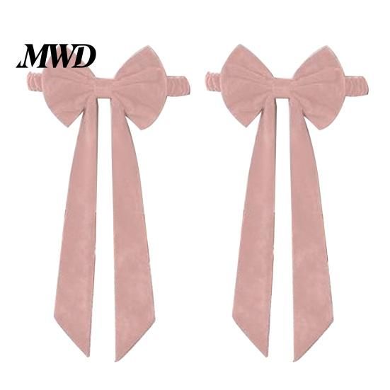 Birthday Party Chair Bows Burgundy Velvet Sashes with Elastic Straps, Reusable Bow Tie Wedding Reception Decor Back Cover, Decorative Ribbon