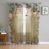 Christmas Cookies Snowflake Tulle Window Curtain For Living Room Bedroom Voile Sheer Curtains Kitchen Treatments Drapes