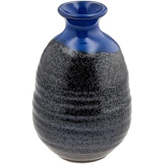 Kintouen Mino Ware Sake Set Tokkuri GuinomI O-choko Sakazuki Tenmoku 280ml Atsukan Takada Gift Boxed Present