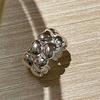 925 Sterling Silver Rings For Women Geometric Fine Jewelry Finger Adjustable Gold Interware CZ Ring For Party Birthday Gift
