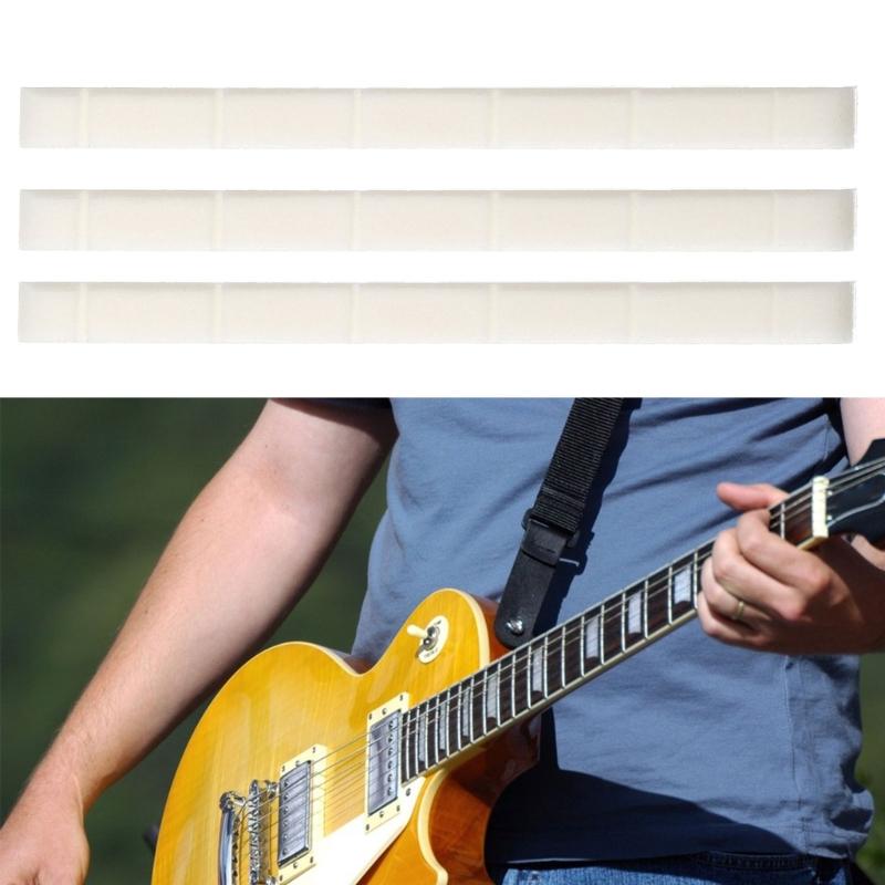 6 String Guitar Nut Saddles Cattle Bone Pre-Slotted Top Nut Curved Bottom