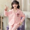 100% Cotton Girls Pajama Set Long Sleeve Thin Sleepwear Kids 8-14 Years
