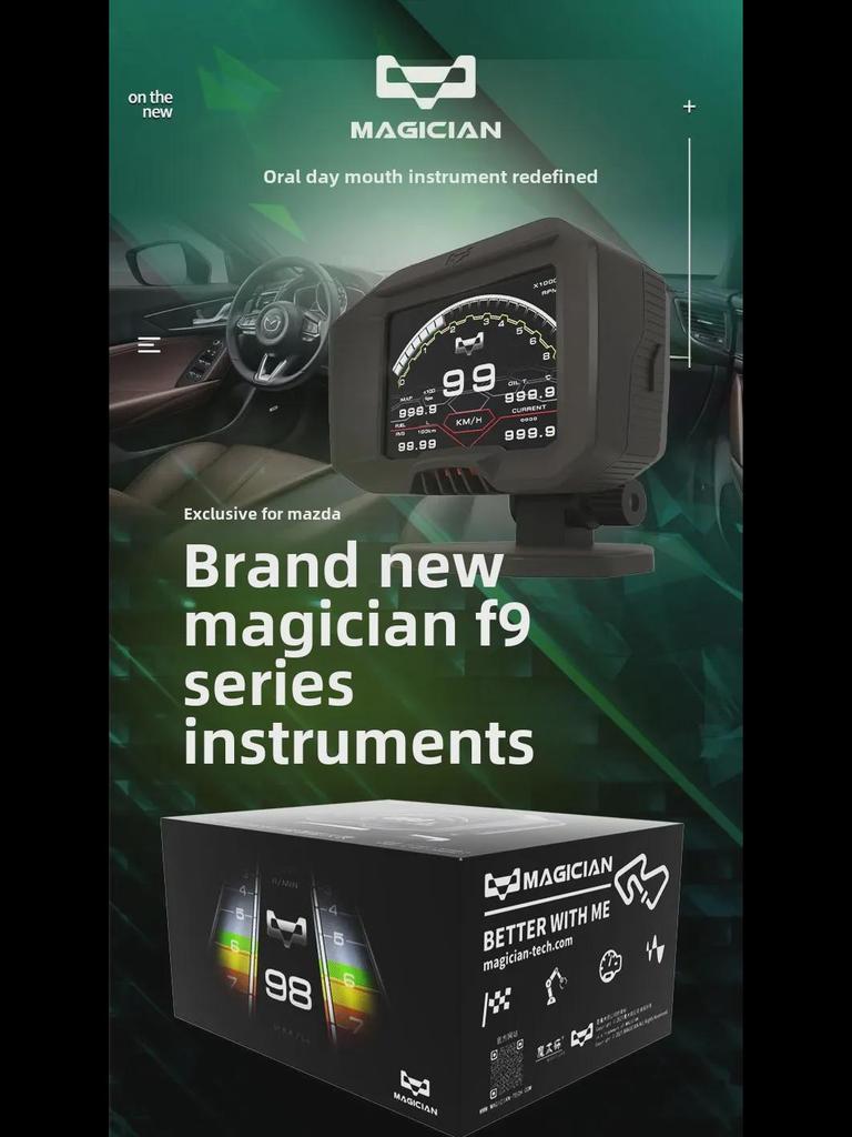 Universal MAG LCD OBD Car Meter: Speed, Turbine, Water Temp - New F9 Model