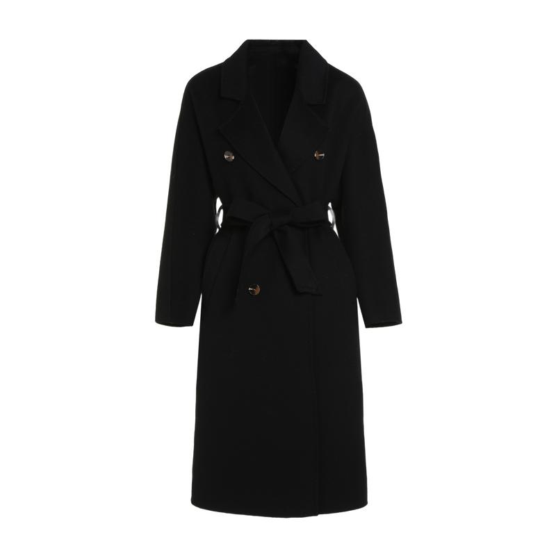 [British style wool coat] Women's 25 year winter season retro high-end commuting double breasted woolen coat
