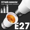 Plastic Lamp Holder Base White Light Bulb Adaptor Lighting Parts E27 To E27 Extender