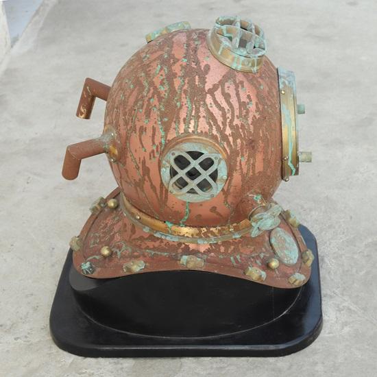 45.72cm Scuba Diving Helmet With Wooden Base Replica Sea Deep Sea Diver Marine