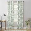 Градиентные оконные шторы с ветвями и листьями для гостиной, дома, спальни, кухни, декор, рождественские занавески