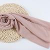 Women's Solid Color Pearl Chiffon Bubble Scarf, Long Silk Headscarf, 70x180cm, Middle Eastern Style