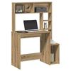 VidaXL Desk with Shelves Artisan Oak Engineered Wood, Computer Desk, Standing Desk, Desk with Storage, 860444