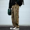 Ретро комбинезон с несколькими карманами мужской тяжелый весенний выстиранный прямой свободный конический повседневные брюки