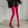 Китайские корректирующие леггинсы: Ярко-красные и черные шелковые чулки до бедра