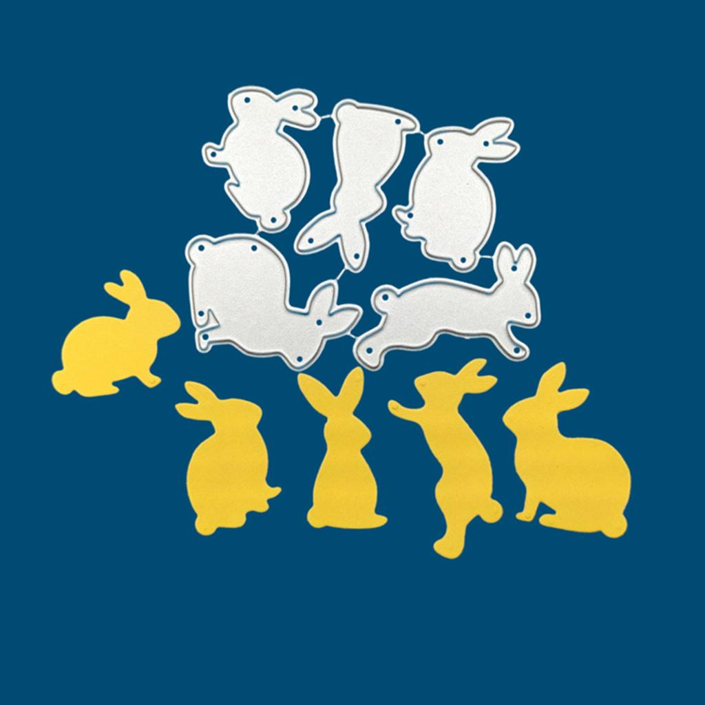 Metal Cutting Dies Easter Bunny Die Cut Mold Animal Rabbits Decoration Craft Knife Mold Punch Stencils for DIY Scrapbook