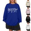 Women's Loose Fashion Casual Round Neck Printed Pullover Sweatshirt