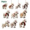 Элегантные белые деревянные украшения в виде лошадей, декор для рождественской елки с подвесными веревками, деревенские праздничные украшения