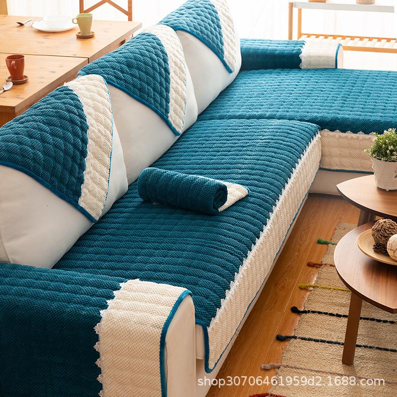 Подушка для дивана универсальная на все сезоны, утолщенная подушка сиденья, простой современный кожаный чехол для дивана всевключающий универсальный чехол ткань полотенце