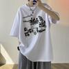 Short Sleeve T-shirt Men's Fashion Brand Summer Loose Half Sleeve 2024 New Internet Celebrity Fashion Ins Simple Printed Top