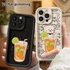 Phone Case: 2D flat design suitable for iPhone 18 17 16 15 14 13 Pro tiered protective case, lime ice drink, Christmas and Halloween gift