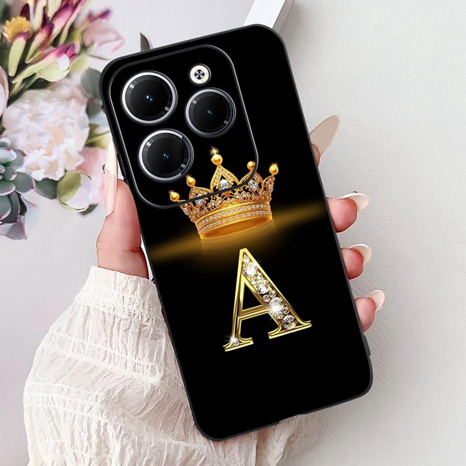 Чехол для Infinix Hot 40 Pro X6837 Роскошная Корона Буквы Чехол Мягкий Силиконовый Чехол для Телефона Для Infinix Hot 40i Hot40 Pro Hot40i Накладка