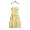 Spring/Summer 2025 Slim Fit Pleated Strapless Midi Dress for Women