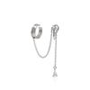Diamond Water Drop Tassel Ear Clips: Korean Non-Pierced Zircon Earrings with Light Luxury and Unique Style.