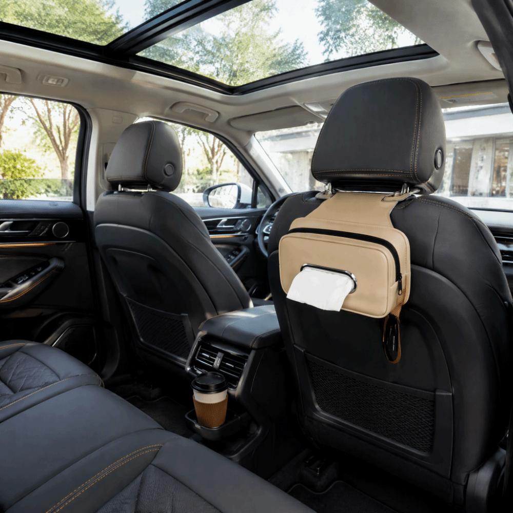 Easy Install Multi-functional Car Seat Back Tissue Box Waterproof Tissue Holder Center Console