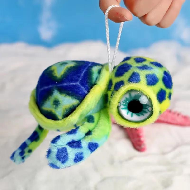 Simulation Tortoise Plush Toys Pendant Sea Turtle Soft Cute Keychain Animal Doll Stuffed Keyring Car Bag Pendant Children Gift