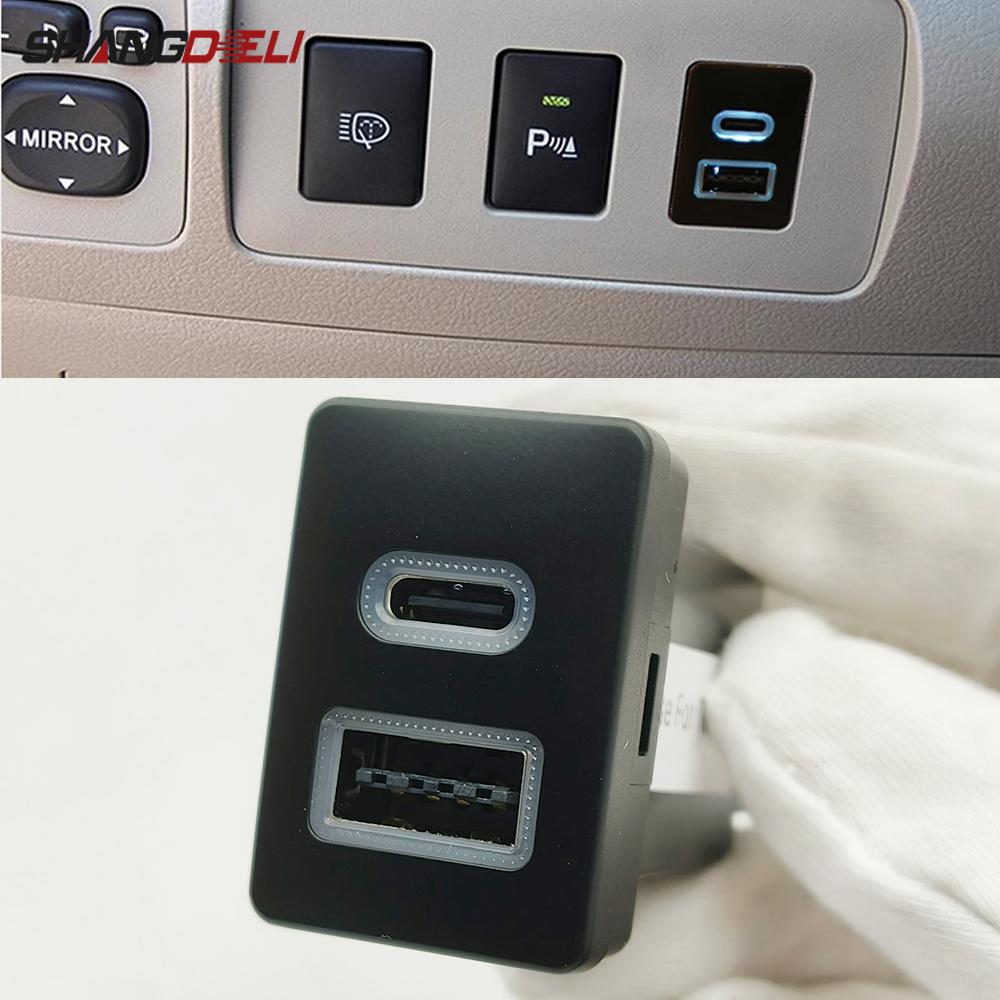 1 шт. Автомобильная двойная розетка-зарядное устройство QC3.0 USB Type-C PD Выход для зарядки Адаптер питания Телефон Для Toyota LC120 Prado
