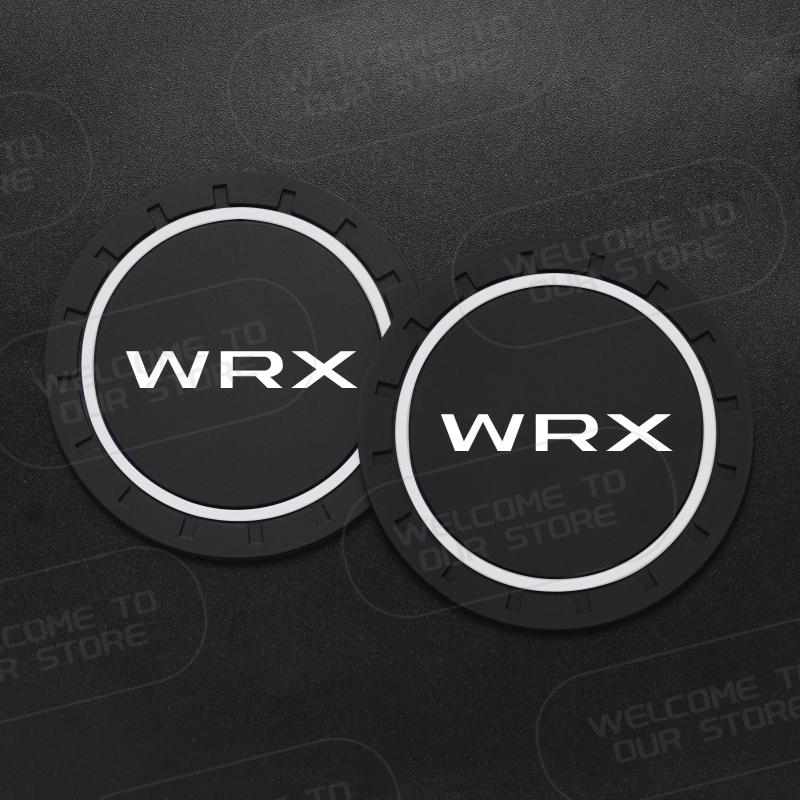 Car Silicone Coaster For Subaru WRX LOGO Wagon AWD TS Sports 2Pcs Anti-Slip Water Cup Drink Mat Insert Coaster Pads Accessories X777