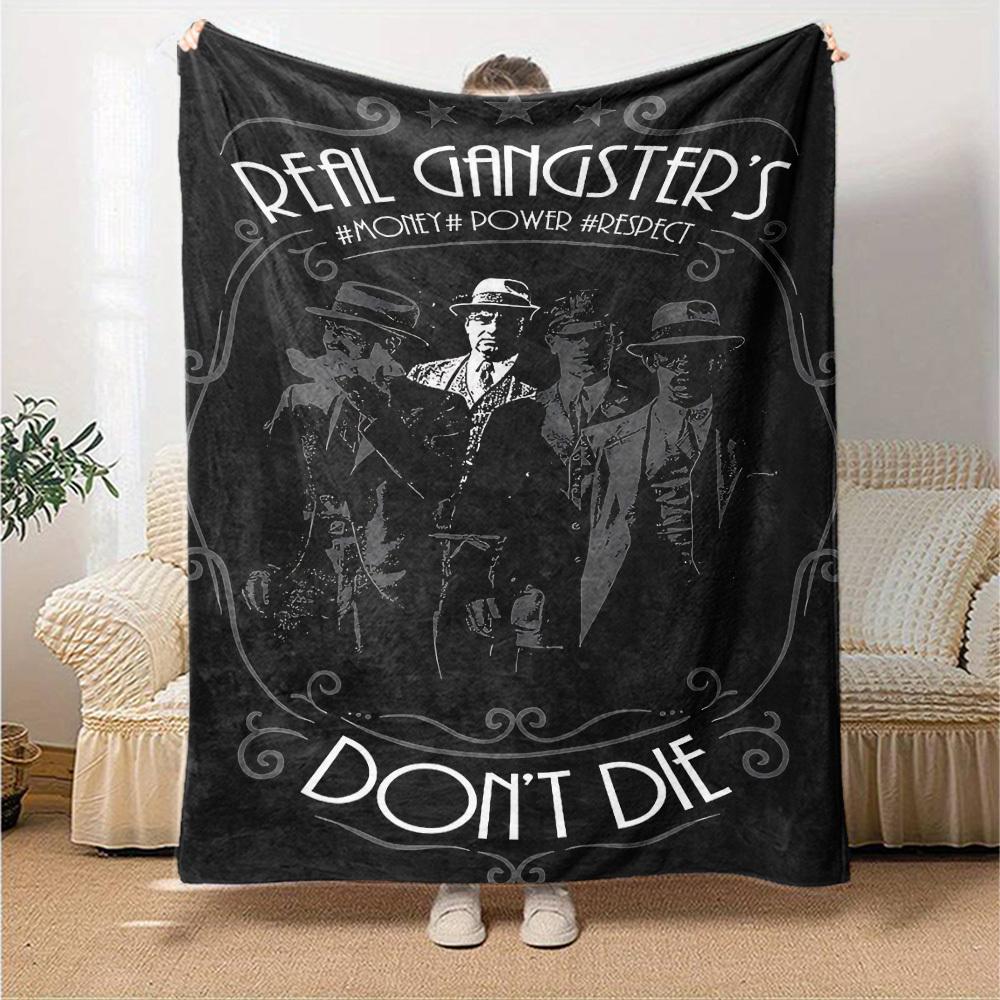 1pc Gangsters Money Soft Flannel All Season Throw for Home, Office, Outdoor UseDurable Comfort Soft Warm Throw for Home